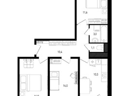 Продается 3-комнатная квартира ЖК 5 элемент Аске, лит 5-10 стр.1, сек.1,2,3, 65.9  м², 8806349 рублей