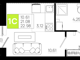Продается Студия ЖК Октябрь Парк, 5.2, 22.98 м², 3469980 рублей