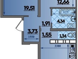 Продается 2-комнатная квартира ЖК Предгорье ЛАГО-НАКИ, литера 7, 64.41 м², 6716000 рублей