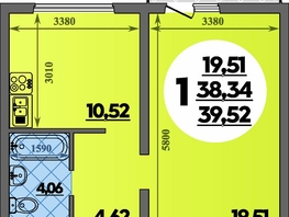 Продается 1-комнатная квартира ЖК Предгорье ЛАГО-НАКИ, литера 2, 39.52 м², 5055808 рублей