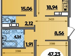 Продается 3-комнатная квартира ЖК Предгорье ЛАГО-НАКИ, литера 7, 88.04 м², 8287999 рублей
