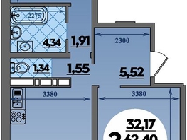 Продается 2-комнатная квартира ЖК Предгорье ЛАГО-НАКИ, литера 1, 64.04  м², 7236520 рублей
