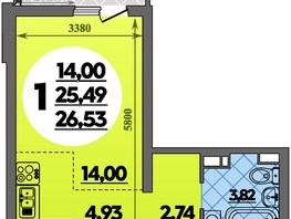 Продается Студия ЖК Предгорье ЛАГО-НАКИ, литера 8, 26.53 м², 4146000 рублей
