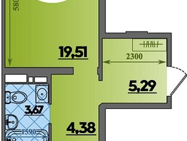 Продается 1-комнатная квартира ЖК Предгорье ЛАГО-НАКИ, литера 3, 46.46  м&sup2;, 6615904 рублей