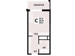 Продается 1-комнатная квартира ЖК Мегасити, литер 2.1, 25.3  м&sup2;, 5034400 рублей