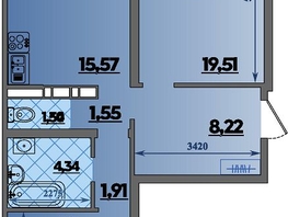 Продается 2-комнатная квартира ЖК Предгорье ЛАГО-НАКИ, литера 4, 66.83  м&sup2;, 7579000 рублей
