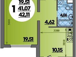 Продается 1-комнатная квартира ЖК Предгорье ЛАГО-НАКИ, литера 8, 42.11  м&sup2;, 5402713 рублей