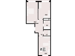 Продается 2-комнатная квартира ЖК Мегасити, литер 1.3, 64.6  м&sup2;, 10005700 рублей