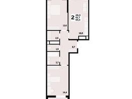 Продается 2-комнатная квартира ЖК Мегасити, литер 1.3, 65.5  м&sup2;, 10144750 рублей