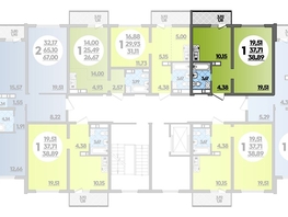 Продается 1-комнатная квартира ЖК Предгорье ЛАГО-НАКИ, литера 2, 38.89  м², 4845999 рублей