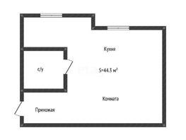 Продается Студия Теучежа ул, 44.3  м², 3200000 рублей