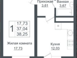 Продается 1-комнатная квартира ЖК Зеленый театр, литера 6, 38.25  м², 4410000 рублей