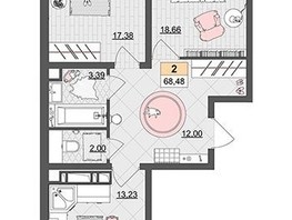 Продается 2-комнатная квартира ЖК Лучший, литер 2, 68.48  м², 6669746 рублей