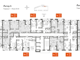 Продается 2-комнатная квартира ЖК Все Свои VIP, литера 4, 65.15  м², 19545000 рублей