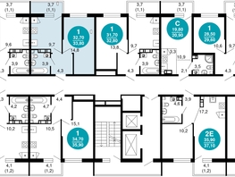 Продается 1-комнатная квартира ЖК Флора, 4 этап, 33.8 м², 15237040 рублей
