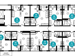 Продается 1-комнатная квартира АО Нескучный сад, корпус 1, 24.2  м², 30816280 рублей