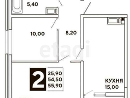 Продается 2-комнатная квартира Западный Обход ул, 54.7  м², 6250000 рублей