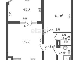 Продается 1-комнатная квартира ЖК Любимово, 12 квартал литер 1, 37  м², 5250000 рублей