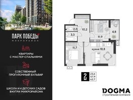 Продается 2-комнатная квартира ЖК Парк Победы 2, литера 6, 62.7  м², 6853110 рублей
