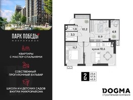 Продается 2-комнатная квартира ЖК Парк Победы 2, литера 8, 62.3  м², 9749950 рублей