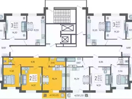 Продается 2-комнатная квартира ЖК Смородина, литера 4, 57.78  м², 6190000 рублей