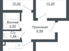 Продается 2-комнатная квартира ЖК Зеленый театр, литера 1, 51.75  м², 9066600 рублей