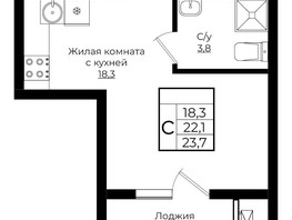Продается Студия ЖК Европа, литера 7, 23.7  м², 3424650 рублей