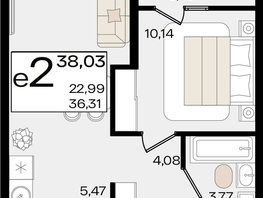 Продается 2-комнатная квартира ЖК Патрики, литер 1.1, 38.03  м², 12093540 рублей