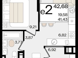 Продается 2-комнатная квартира ЖК Патрики, литер 1.1, 42.68  м², 13533828 рублей