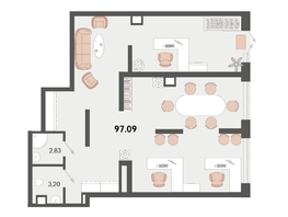 Продается Офис ЖК Родные просторы, литера 20, 97.09  м², 22330700 рублей