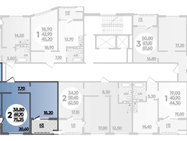 Продается 2-комнатная квартира ЖК Горгиппия, литера 2, 75.25  м², 12341000 рублей