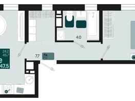 Продается 2-комнатная квартира ЖК Первое место, квартал 1.1, литер 2, 47.5  м², 7600000 рублей