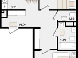 Продается 3-комнатная квартира ЖК Патрики, литер 1.4, 65.18  м², 19469266 рублей