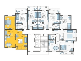 Продается 2-комнатная квартира ЖК Горный квартал, литера 3, 61.2  м², 17448120 рублей