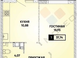 Продается 1-комнатная квартира ЖК Достояние, литера 17, 38  м², 5200000 рублей