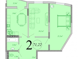 Продается 2-комнатная квартира ЖК Радонеж, блок-секция 5,6, 71.22  м², 9970800 рублей