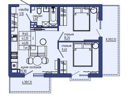 Продается 3-комнатная квартира ЖК Резиденция Анаполис, дом 25, 44.8  м², 10963277 рублей