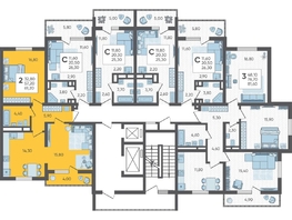 Продается 2-комнатная квартира ЖК Горный квартал, литера 1, 61.2  м², 16309800 рублей