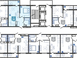 Продается 1-комнатная квартира ЖК Облака-3, дом 1, 39.9  м², 8353065 рублей