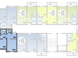 Продается 2-комнатная квартира ЖК Романовский, литера 1, 55.36  м², 5923520 рублей