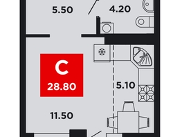 Продается Студия ЖК Neo-квартал Красная площадь, 19, 28.8  м², 5472000 рублей