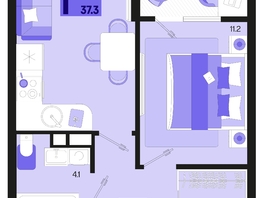 Продается 1-комнатная квартира ЖК Первое место, квартал 1.3, литер 2, 37.3  м², 5557700 рублей