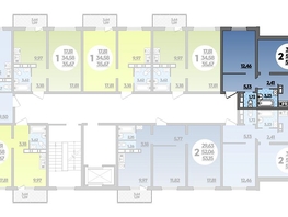 Продается 2-комнатная квартира ЖК Романовский, литера 1, 55.36  м², 6045312 рублей