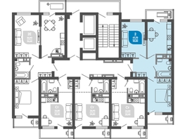 Продается 2-комнатная квартира ЖК Облака-2, блок секция 4-8, 50.1  м², 9839640 рублей