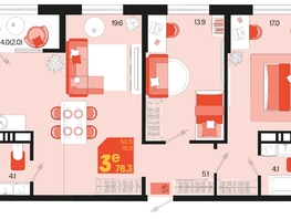 Продается 3-комнатная квартира ЖК Первое место, квартал 1.4, литер 2, 78.3  м², 11745000 рублей