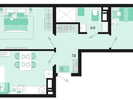 Продается 2-комнатная квартира ЖК Первое место, квартал 1.4, литер 2, 59.9  м², 8625600 рублей