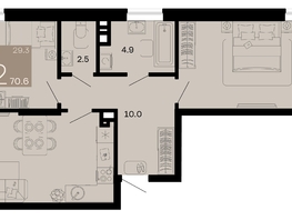 Продается 2-комнатная квартира ЖК Хозяин морей, литер 1, 70.6  м², 21533000 рублей