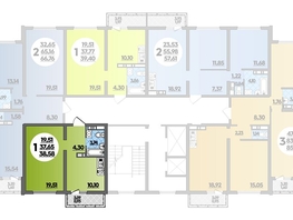 Продается 1-комнатная квартира ЖК Город у моря, литер 17, 38.58  м², 7102578 рублей