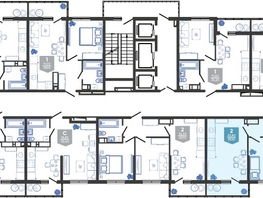 Продается 2-комнатная квартира ЖК Облака-3, дом 1, 59.5  м², 10436895 рублей