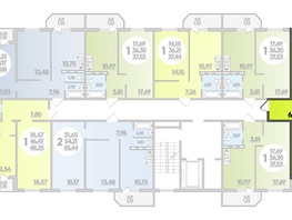 Продается 1-комнатная квартира ЖК Южная долина, литера 1, 45.18  м², 4372000 рублей